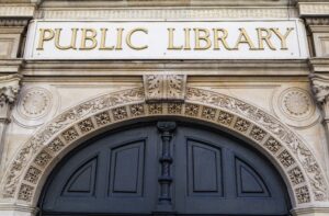 Front doors of public library